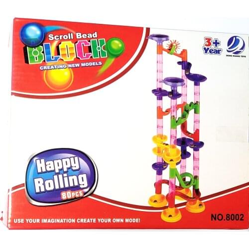 80 pc Marble Track Run Ball building blocks Kid toys Baby Game Kids Boys Learning Pre School Toy Christmas Birthday Party Favor