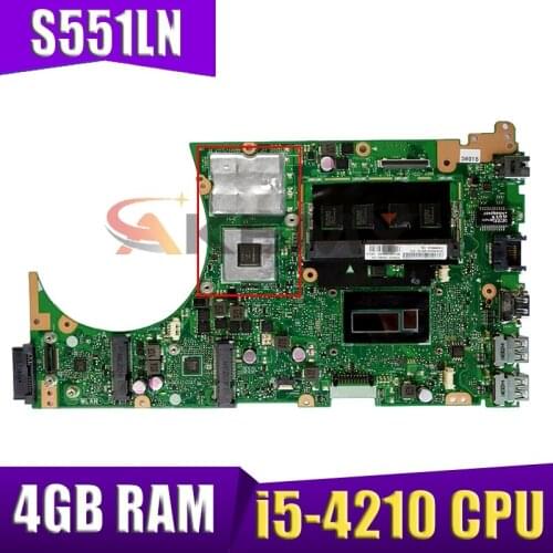 Akemy S551LN REV 2.2 Motherboard For Asus V551L S551L S551LB S551LN R553L Laptop mainboard with GT840M 4GB RAM i5-4210 CPU