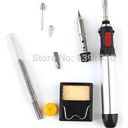 HT-1934K 7-in-1 Cordless Welding Torch Kit Tool 12ML Auto Ignition Gas Soldering Iron