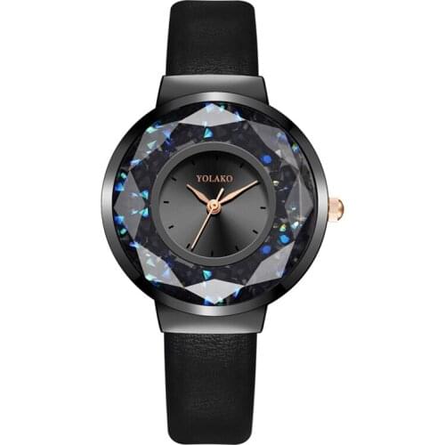 Montre Femme Luxury Brand Women Watches Fashion Rolling Rhinestone Diamond Mirror Ladies Watch Leather Quartz Watch Reloj Mujer