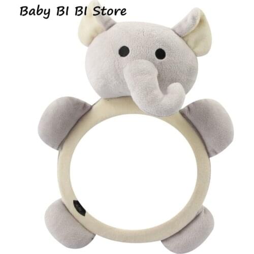 Baby Safety Seat Rear Mirror Car Interior Rearview Mirrors Infants Kids Plush Cartoon Toy
