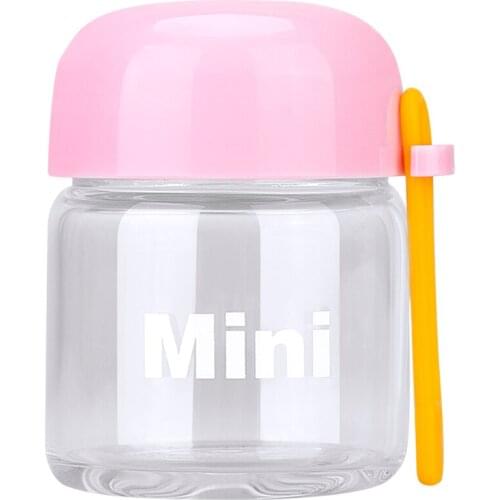 150ML Small Glass Water Bottles Portable Cute Mini Heat Resistant Water Cup for Kids Student Drinking Bottle with Hand Rope Cups