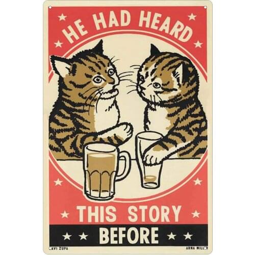 Cat Biscuits Metal Tin Sign Wall Sign Funny Metal Tin Sign Home Vintage Art Decor Iron Painting Art Decor Iron Painting