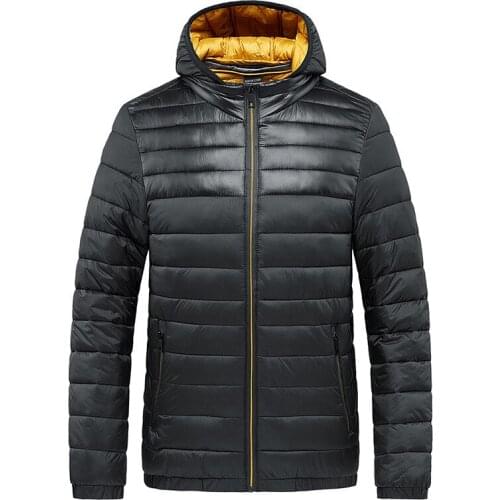 Mens Casual Winter Warm Jackets And Coats With Hood Cotton Lined Thick Thermal Parkas Solid Color Overcoats Windbreaker