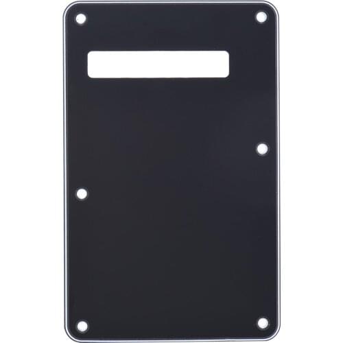 Pickguard Tremolo Cavity Cover Backplate Back Plate 3Ply for Stratocaster Strat Modern Style Electric Guitar Black