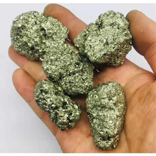 100g Natural brass ore is arranged with mineral crystal eutectic pyrite protostone specimen