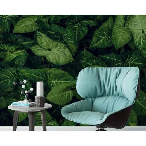 Beibehang Custom wallpaper fresh green tropical rainforest leaves full shop TV background walls home decoration 3d wallpaper