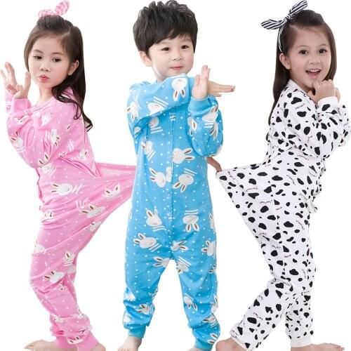 Spring Autumn Cotton Kids Pajamas Printed Sleepwear Baby Girls Boys Long Sleeve Pajamas Childrens Pyjamas