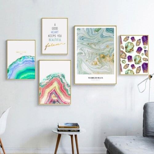Nordic Trendy Canvas Paintings Printed Picture Abstract Composition Modern Gemstone Living Room Wall Art Picture Home Decor