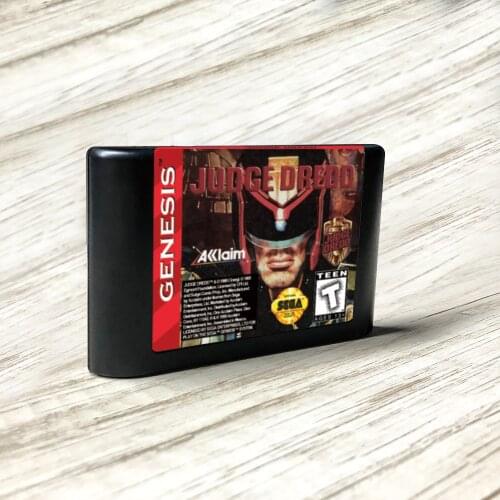 Judge Dredd - USA Label Flashkit MD Electroless Gold PCB Card for Sega Genesis Megadrive Video Game Console