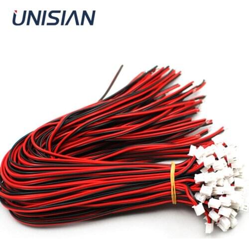 UNISIAN Speaker Cable XH2.54mm-2pin Terminal 20 / 30cm Red Black Audio line DC Power Core Wire For Home Stereo System