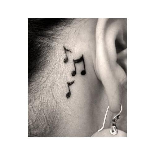 Waterproof Temporary Tattoo sticker on ear finger music note bird stars line streak henna tatto flash tatoo fake for women 24