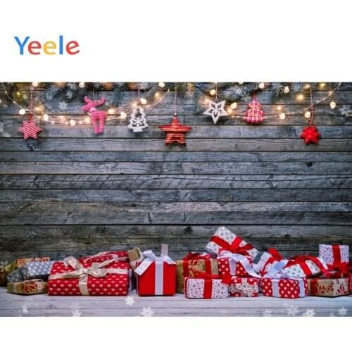 Yeele Photophone For Christmas Wooden Board Snow Gifts Light Photography Backdrop Photographic Background For Photo Studio Props
