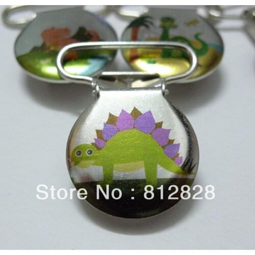 25pcs 1'' 25mm Dinosaur Stegosaurus Pacifier Clips/Suspender Clips