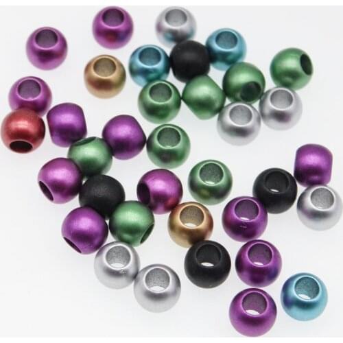 CHONGAI 100Pcs Random Mixed Round Acrylic Beads Charms European Beads For Jewelry Making For Women Big Hole Beads