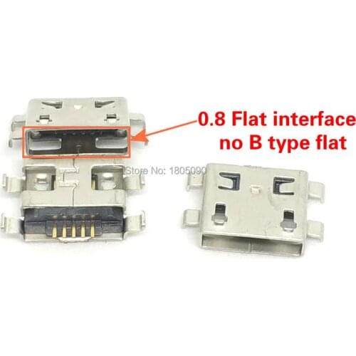 100pcs Micro USB 5pin 0.8mm no side Flat interface mouth without curling side Female Connector For Mobile Phone Mini USB Jack
