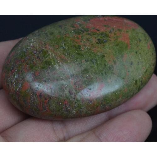 2.36 Inch Natural Unakite Crystal Reiki Healing Quartz Chakra Massage Energy Palm Stone Crafts