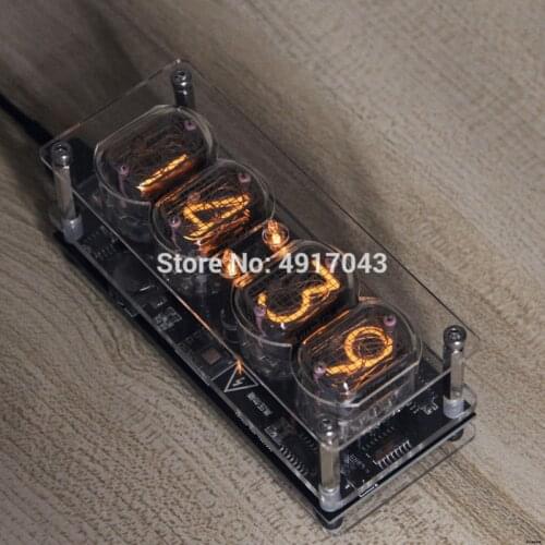 IN-12 Glow Tube Clock 4-bit IN12 glow tube clock Seven-color RGB LED DS3231 nixie clock IN-12B