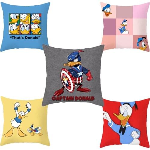 45cmx45cm Disney Printed Cartoon Home Textiles Hugging Pillow Case Donald Duck Sofa Pillow Case 100% Polyester Pillow Case