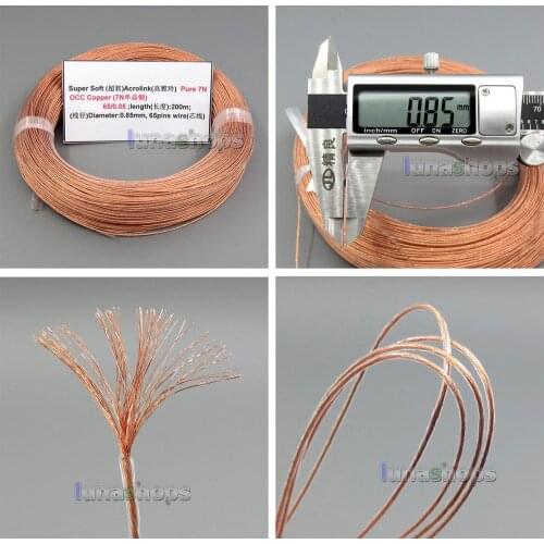 5m 26AWG Ag99.9% Acrolink Pure 7N OCC Copper Signal AFT Wire Cable 65/0.05mm2 Dia:0.85mm For DIY LN005193
