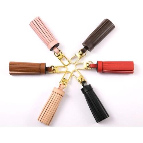2021 Luxury Designer Tassel Genuine Leather Keychain Pendant Key Chain Girls Women Bag Charm handbags Accessories DIY CH013