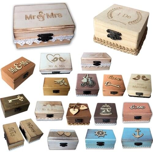 Personalized Rustic Wedding Wood Ring Box Holder Custom Wedding Ring Bearer Box Initials Engagement Ring Holder