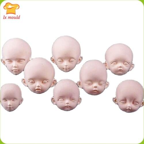 Clay Soft Pottery Figure Face Silicone Molds Doll Shape Mould Baby Face Fondant Moulds