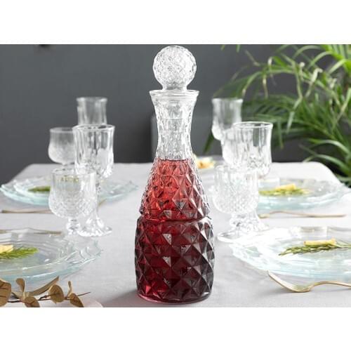 Glass Decanter 1000 Ml. Transparent Pitcher Dishes Water Bottles Dinner set for Soft Drink Beverage Milk Lemonade Fruit Juice Orange Juice