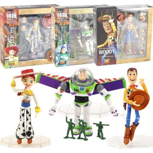 12-15cm Toy Story Sci-Fi Revoltech Woody 048 Jessie 011 Buzz Lightyear PVC Movable Figure Toys Doll