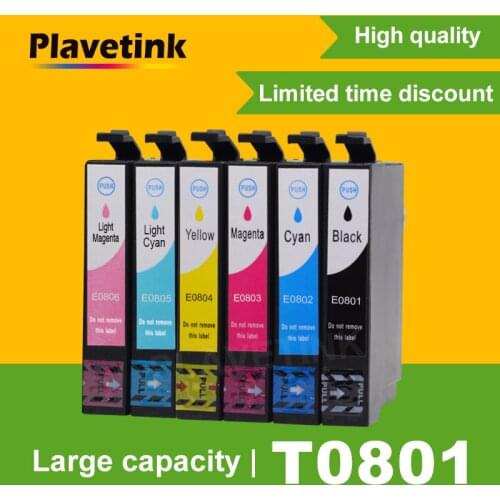 Plavetink T0801-T0806 Full Ink Cartridge Compatible For Epson Stylus Photo 610 650 685 PX650W 660 660+ 700W 710W 720WD Printer