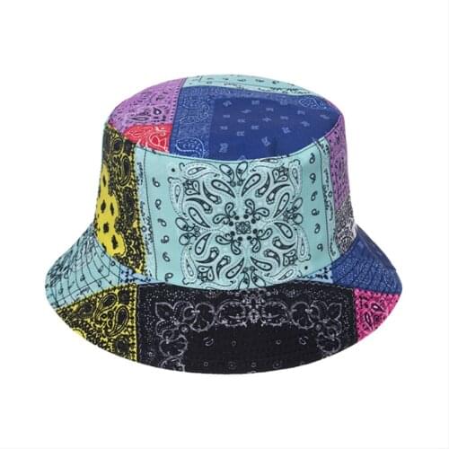 Paisley Graffiti Flat Top Unisex FishermanS Hat Sun Protection New Korean Version Spring Summer Women Basin Cap Hip Hop Cap