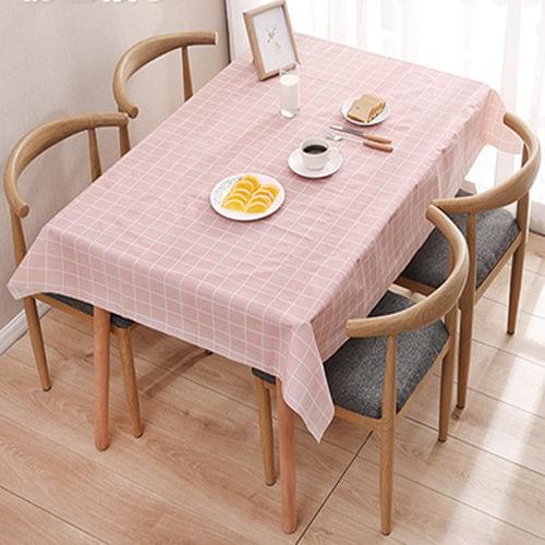 Nordic Plaid Oil-proof Stablecloth Household PVC Plastic Kitchen Tablecloth Decorative Elegant Waterproof Cloth Table Cover