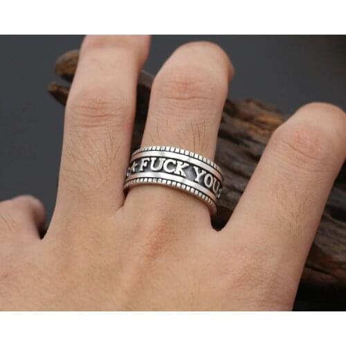 925 Sterling Silver F YOU women Mens Biker Ring Jewelry A4464