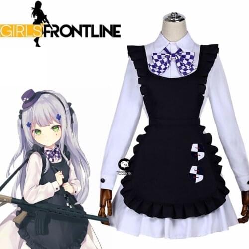 Game Girls Frontline HK416 Lolita Dress Outfit Cosplay Costume Black Cat Apron Dress Women Halloween Costumes