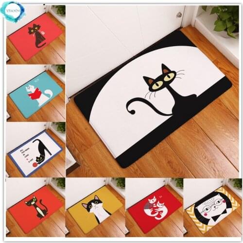 40x60cm Entrance Door Mat Cartoon Cute Cat Kitchen Rugs Bedroom Carpets Decorative Stair Mats Home Decor Crafts Felpudo Deurmat