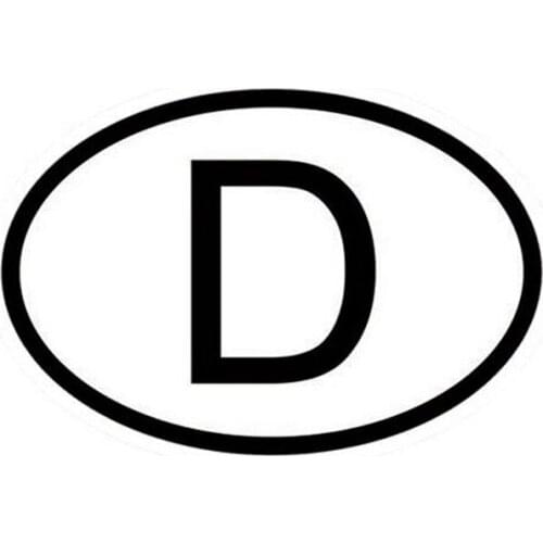 Creative D Germany Country Code Oval Car Stickers Decals Motorcycle Car Styling Black/Silver,15cm*10cm