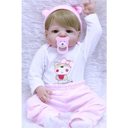 Reborn babies girl dolls NPK 22" Full body bebe silicone dolls reborn for children gift can enter water bathe toy bonecas