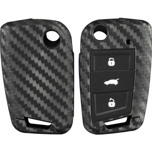 Kutery 10pcs 3 Buttons Silicone Car Key Case For VW Polo Golf 7 Tiguan Skoda Octavia Kodiaq Karoq SEAT Ateca Leon Ibiza