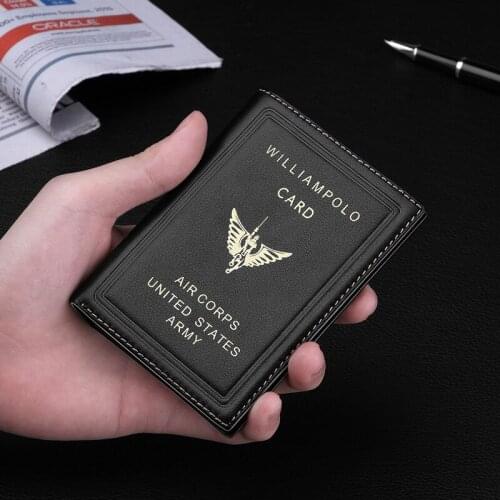 Genuine Leather Mini Wallet Mens Ultra-thin Small Calorie Classic Pilots Wallet