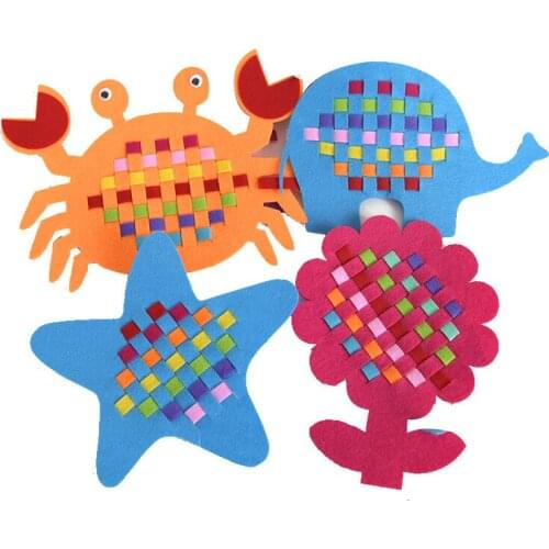 Non-woven Star Weaving Teaching Aids Children Toy Handmade DIY Felt Craft Kindergarten Kids Early Education Hand-woven Toys