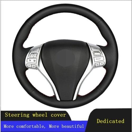 DIY Steering Wheel Cover Black Artificial Leather For Nissan Teana Altima 2013-2016 X-Trail QASHQAI Rogue 2014-2016 Sentra Tiida