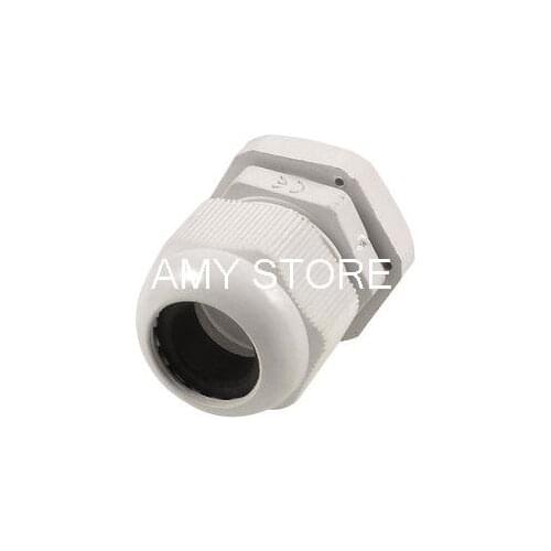 PG18 White Plastic 11mm Thread Length Waterproof Cable Glands Joints