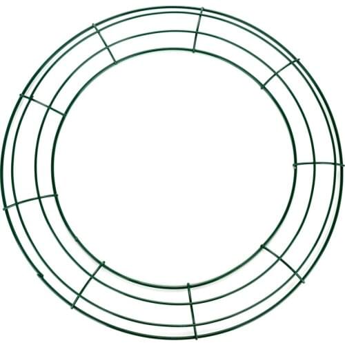 Hanging Ring Wreath Frames Circle Garland Simulation Flower Ornaments White Color Decor Metal Material Wire