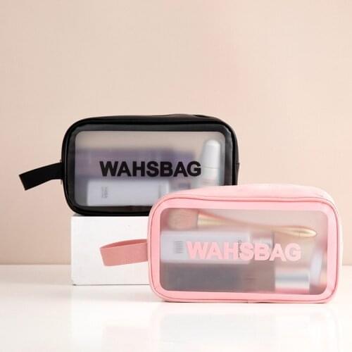 Portable Waterproof Transparent Storage Bags Organizer Charger Power Battery Zipper Cosmetic Bag Travel Wash Bag