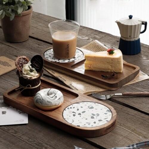 Luxury Wooden Cake Stand Vintage Afternoon Tea Cute Fruit Dessert Snack Cake Stand Living Room Assiette Kitchen Supplies DG50TD