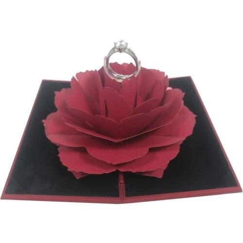 Charm Wedding Rose Gift Box Open with Noble Adjustable Ring Best Surprise Gift To Girlfriend