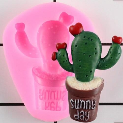 Cactus Silicone Mold DIY Party Cupcake Topper Fondant Mold Cake Decorating Tools Polymer Candy Clay Chocolate Gumpaste Moulds
