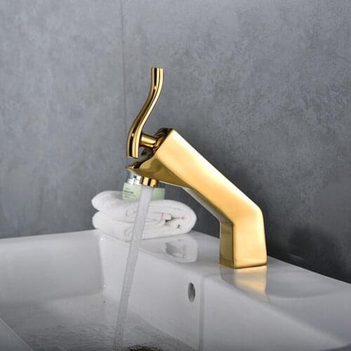 Bathroom Sink Mixer Tap Gold/Black/White/Chrome Brass Bathroom Basin Faucet Deck Mounted Lavotory Mixer Basin Sink Mixer Tap