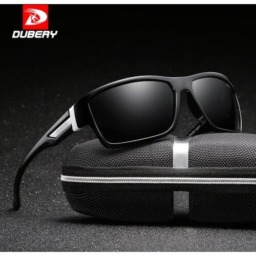 DUBERY Men Polarized Sunglasses Aviation Sport Sun Glasses For Men Fishing Driving 2017 Brand Designer Zipper Box 2071