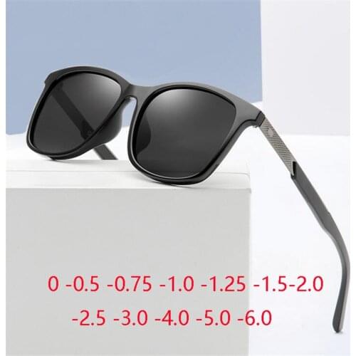 Anti-glare Short-sight Lens Square Polarized Men Sunglasses TR90 Driver Diopter Sun Glasses For Women 0 -0.5 -0.75 To -6.0